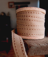 Faux Burlap Brown Saddle Stitch Ribbon