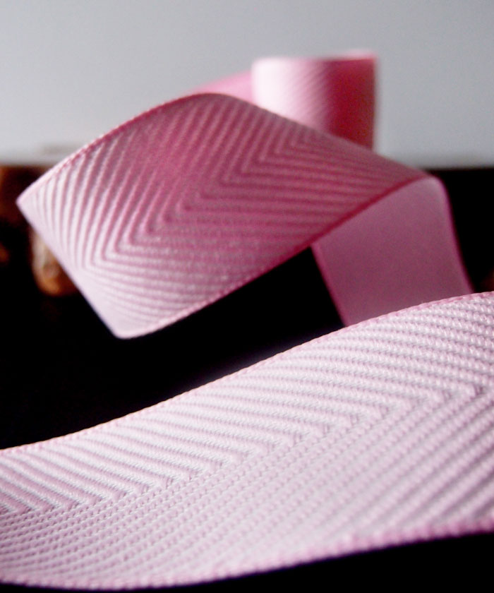 Pink Chevron Herringbone Ribbon