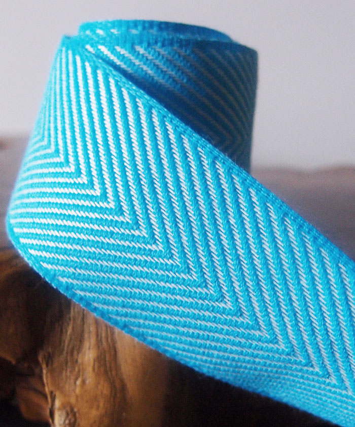 Blue Chevron Herringbone Ribbon