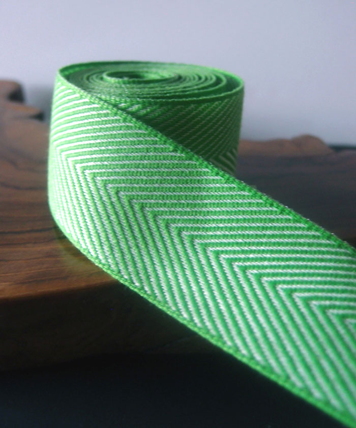 Green Chevron Herringbone Ribbon