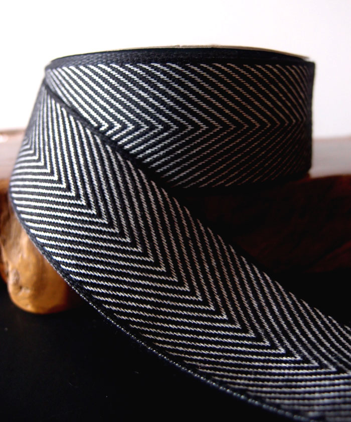 Black Chevron Herringbone Ribbon