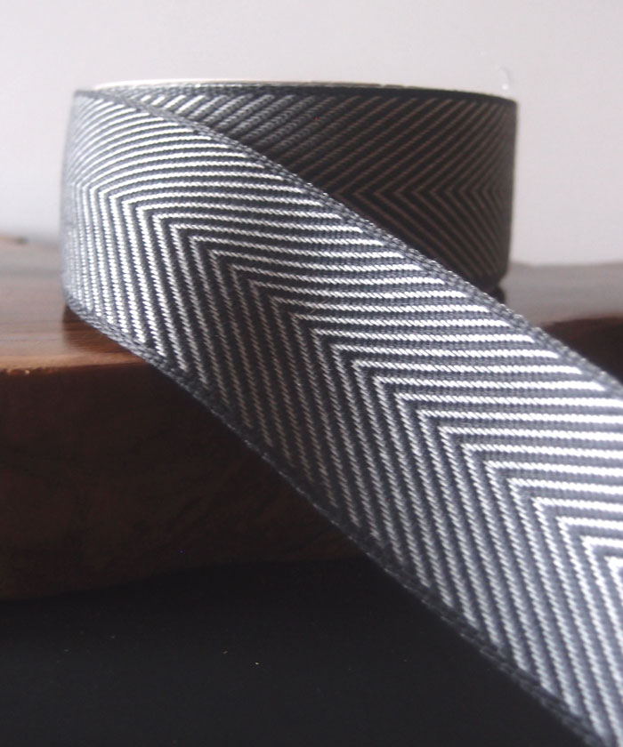 Gray Chevron Herringbone Ribbon