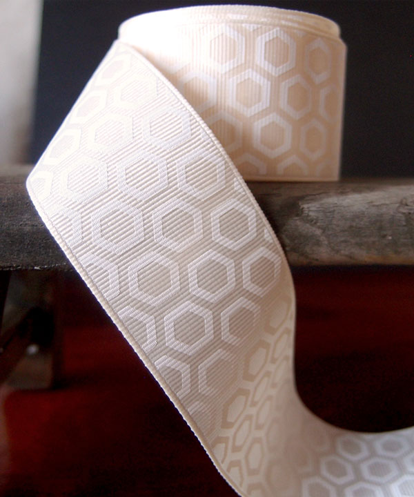 Hexagon Print Grosgrain Ribbon