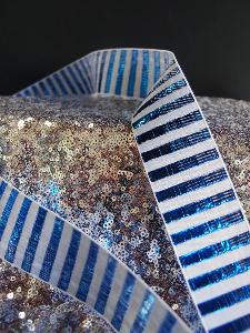 Metallic Candy Striped Ribbon - 1 1/2" x 25 yards