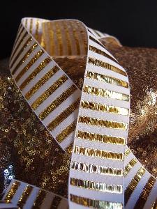 Metallic Candy Striped Ribbon - 1 1/2" x 25 yards