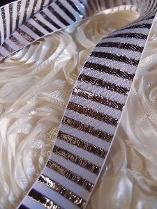 Metallic Candy Striped Ribbon - 1 1/2" x 25 yards