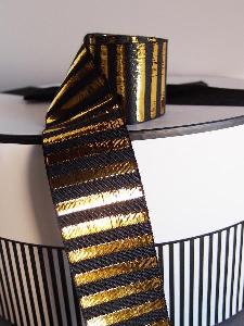 Metallic Candy Striped Ribbon - 1 1/2" x 25Y