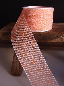 Orange Tufted Cotton Twine Ribbon   - 1.5" x 25Y