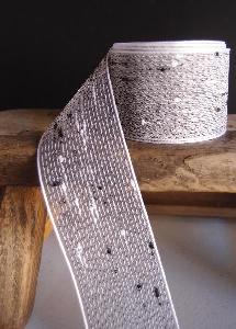 Black Tufted Tufted Cotton Twine Ribbon  1.5 x 25Y - 1.5" x 25Y