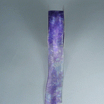 Lavender Daisy Floral Print Satin/Sheer Ribbon with Wired Edge