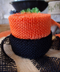 Orange Burlap Jute Ribbon