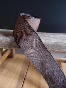 Brown Two-toned Grosgrain Ribbon with Wired Edge