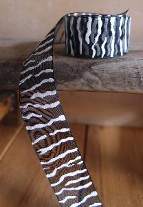Sheer Black & White Zebra Print Ribbon