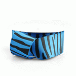 Blue and Black 1.5" Zebra Print Ribbon - 3 rolls minimum