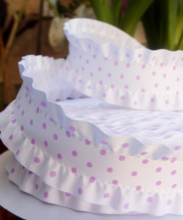 Ruffled Polka Dot Ribbon - 3 rolls minimum