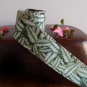 Tropical Leaf Printed Ribbon - 1  x 10 meters