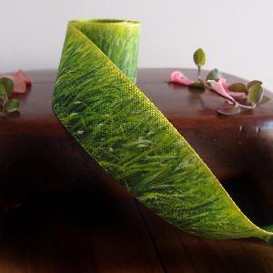 Green Grass Printed Ribbon - 1  x 10 meters