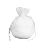 White Organza Round Gusset Bag - 12 pc/ pack. 1 pack minimum.