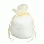 Ivory Organza Round Gusset Bag - 12 pc/ pack. 1 pack minimum.