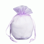Lavender Organza Round Gusset Bag - 12 pc/ pack. 1 pack minimum.