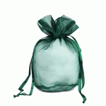 Hunter Green Organza Round Gusset Bag - 12 pc/ pack. 1 pack minimum.