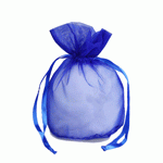 Royal Blue Organza Round Gusset Bag - 12 pc/ pack. 1 pack minimum.