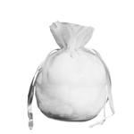 Silver Organza Round Gusset Bag - 12 pc/ pack. 1 pack minimum.