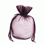 Plum Organza Round Gusset Bag - 12 pc/ pack. 1 pack minimum.