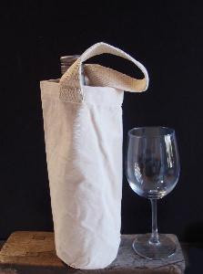 Canvas Wine Tote - 3.75" x 10" 