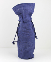 Navy Blue Jute Wine Bag - 6" x 15" x 3 1/2"