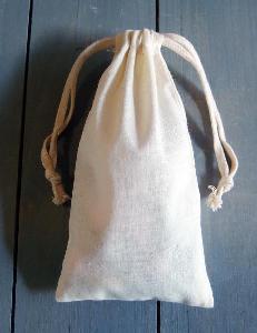 Natural Cotton Drawstring Bag 3.75x7.25 - 3.75"W x 7.25"H 