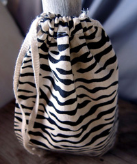 Zebra Print Cotton Bags - 5" x 6"