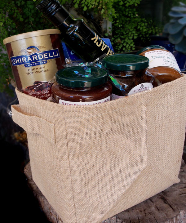 Burlap Storage Basket - 9" x 9" x 7"