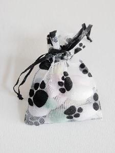 Paw Print Organza Bags 3" x 4" - 12 pc/ pack. 1 pack minimum.