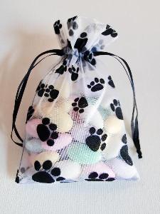 Paw Print Organza Bags 4x6 - 12 pc/ pack. 1 pack minimum.