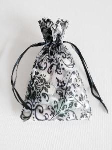 Damask on Organza Bags - 12pcs/pack