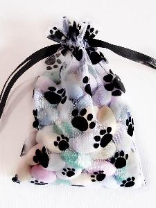 Paw Print Organza Bags 5x7 - 12 pc/ pack. 1 pack minimum.