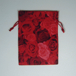 Satin Rose Print Bag - 12 pc/ pack. 1 pack minimum.