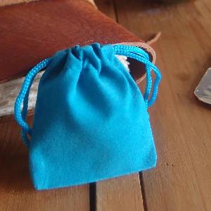 Turquoise Velvet Bags 2 x 2.5 12pcs/pack - 12pcs/pack