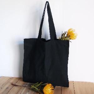 Black Canvas Flat Tote 15x15 - 15"x15" 