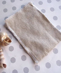 Linen Pouch with White Serged Edge - 3 1/2" x 5"