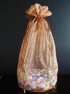 Copper Large Organza Round Gusset Bag - 10 pc/ pack. 1 pack minimum.