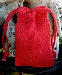 Red Burlap Jute Bag - 3" x 5"