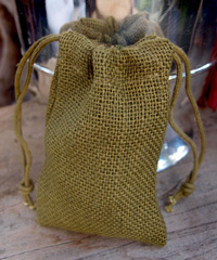 Moss Burlap Jute Bag - 3" x 5"