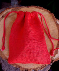 Red Burlap Jute Bag - 5" x 7"