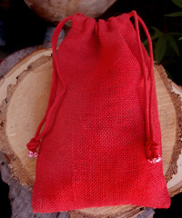 Red Burlap Jute Bag - 6" x 10"