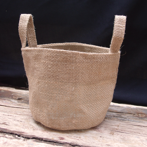 Burlap Jute Baskets - 4 1/2" Dia x 4 1/2" H