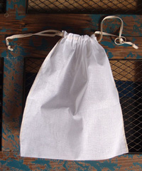 Natural Muslin Bags with Ivory Serged Edge 10x12 - 10" x 12"