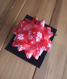 Red & White Poinsettias 2" Star Bows - 2" Star Bows