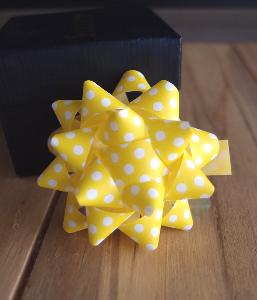 Yellow & White Dots 2" Star Bows - 2" Star Bows